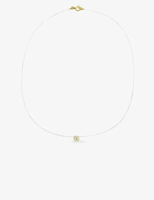 Collier fil nylon plaqué or et oxyde de zirconium 4,5 mm serti clos SO OR