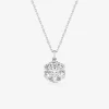 Collier fleuri argent 925‰ rhodié et oxydes de zirconium SO OR