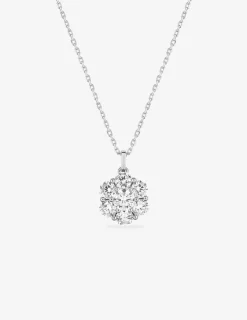 Collier fleuri argent 925‰ rhodié et oxydes de zirconium SO OR