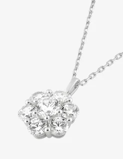 Collier fleuri argent 925‰ rhodié et oxydes de zirconium SO OR