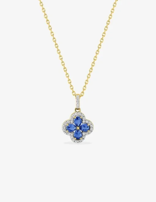Collier fleuri en plaqué or avec oxydes de zirconium SO OR