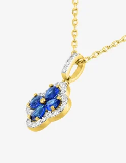 Collier fleuri en plaqué or avec oxydes de zirconium SO OR