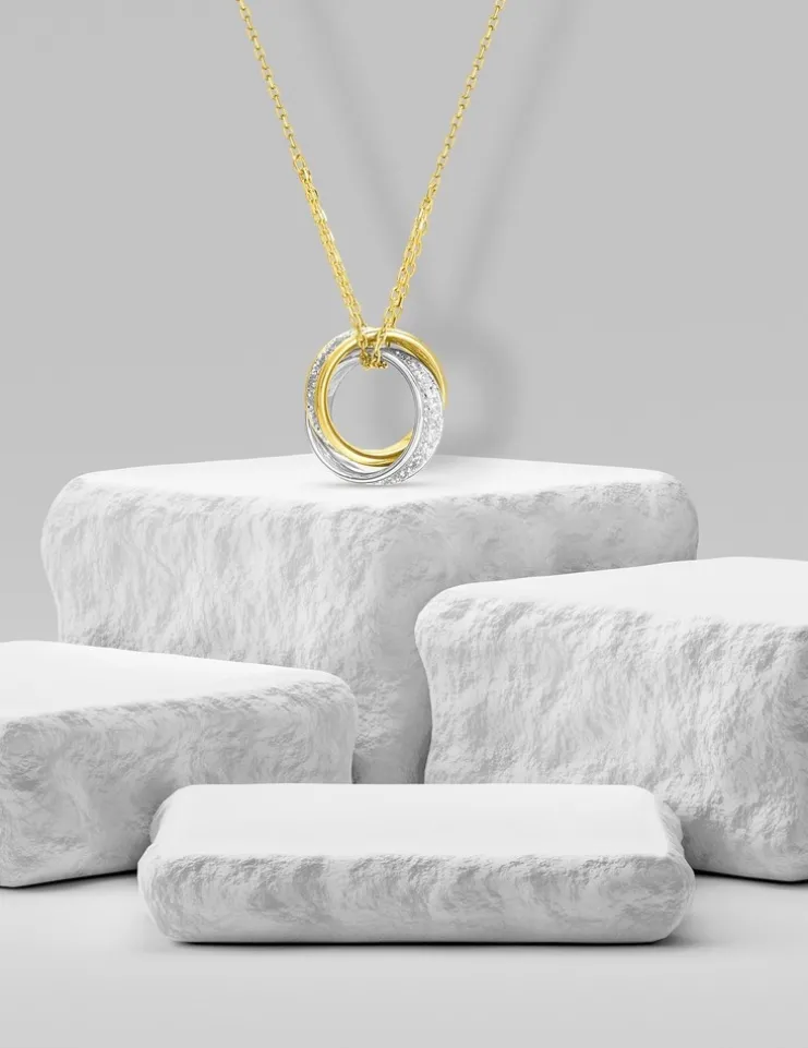 Collier glitter bicolore or 375 ‰ SO OR