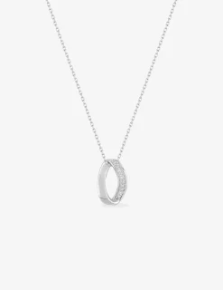 Collier goutte en or blanc 375‰ et oxydes de zirconium SO OR