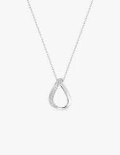 Collier goutte or blanc 375‰ et oxydes de zirconium SO OR