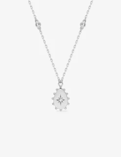 Collier goutte étoilée argent 925‰ rhodié et oxydes de zirconium SO OR