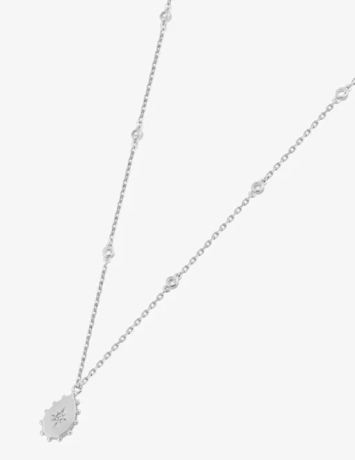 Collier goutte étoilée argent 925‰ rhodié et oxydes de zirconium SO OR