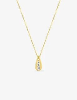 Collier goutte Trilogie or jaune 375 ‰ et oxydes de zirconium SO OR