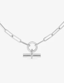 Collier graphique Argent 925‰ rhodié & oxydes de zirconium SO OR