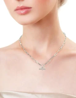 Collier graphique Argent 925‰ rhodié & oxydes de zirconium SO OR