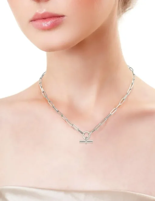 Collier graphique Argent 925‰ rhodié & oxydes de zirconium SO OR