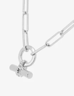 Collier graphique Argent 925‰ rhodié & oxydes de zirconium SO OR