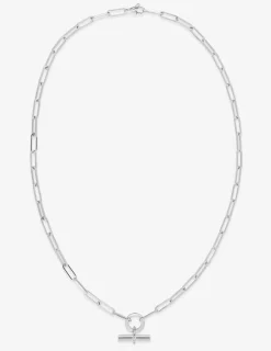 Collier graphique Argent 925‰ rhodié & oxydes de zirconium SO OR