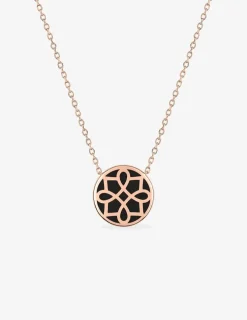 Collier Harmonie Or rose 375‰ et jeton laque noir de Jais SO OR