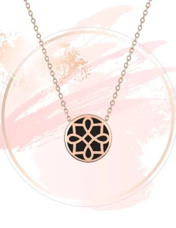 Collier Harmonie Or rose 375‰ et jeton laque noir de Jais SO OR