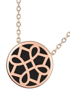 Collier Harmonie Or rose 375‰ et jeton laque noir de Jais SO OR