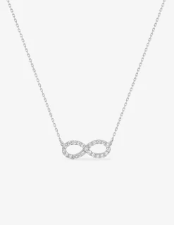 Collier Infini en or blanc 375 ‰ et oxydes de zirconium SO OR