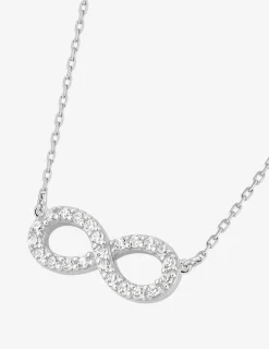 Collier Infini en or blanc 375 ‰ et oxydes de zirconium SO OR