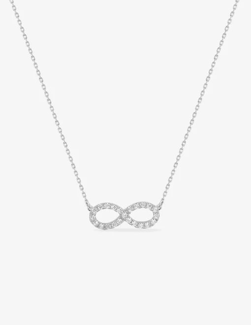 Collier infini or blanc 750 ‰, oxyde de zirconium SO OR