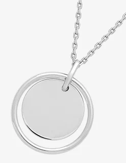 Collier jeton et cercle argent 925‰ rhodié SO OR