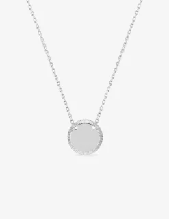 Collier jeton liseré fantaisie argent 925‰ rhodié SO OR