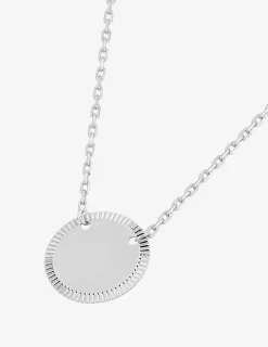 Collier jeton liseré fantaisie argent 925‰ rhodié SO OR