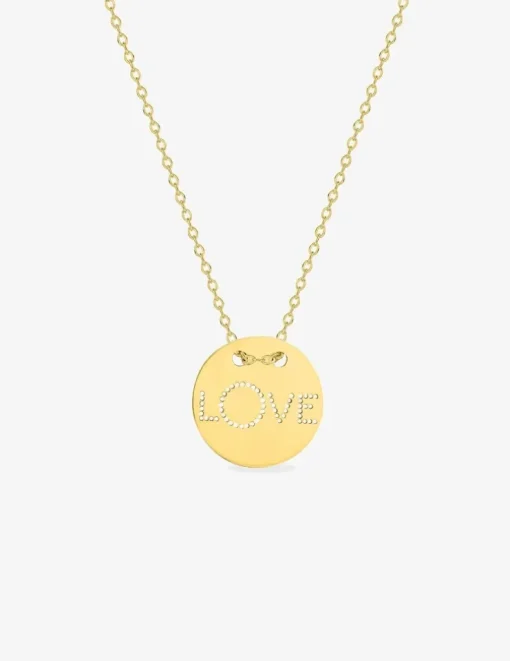 Collier jeton LOVE plaqué or SO OR