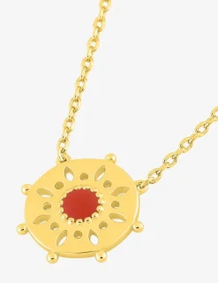 Collier laqué rouge plaqué or SO OR