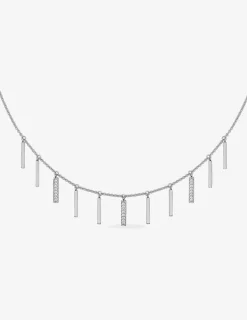 Collier lignes argent 925‰ rhodié et oxydes de zirconium SO OR