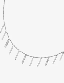 Collier lignes argent 925‰ rhodié et oxydes de zirconium SO OR