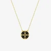 Collier Lorever Or jaune 375‰, motif jeton laque noir de Jais SO OR