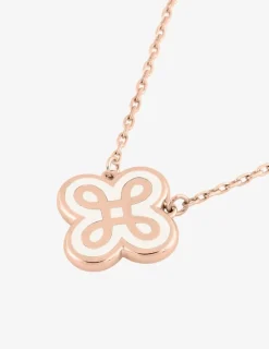Collier Lorever Or rose 375‰, motif laque ivoire SO OR