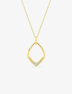 Collier losange or jaune 375‰ et oxydes de zirconium SO OR