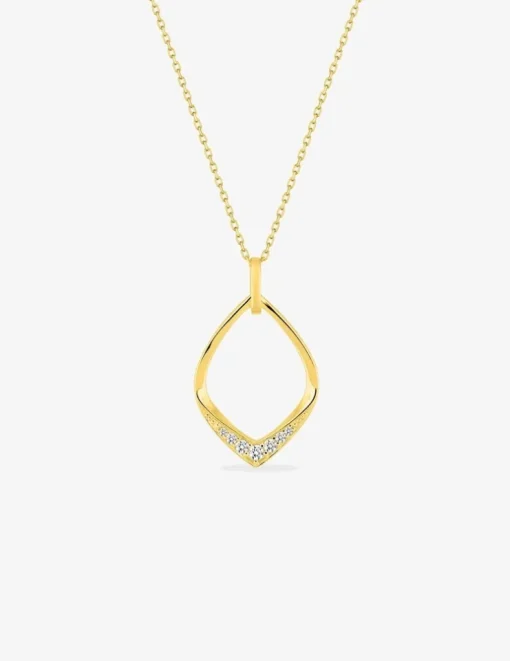 Collier losange or jaune 375‰ et oxydes de zirconium SO OR