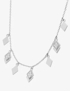 Collier losanges argent 925‰ rhodié et oxydes de zirconium SO OR