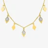 Collier losanges plaqué or, oxydes de zirconium et rhodium SO OR