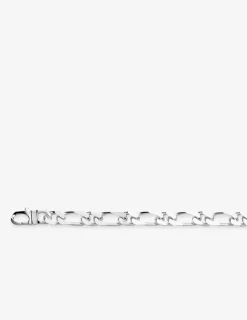 Collier maille alternée 1+1 argent 925‰ rhodié 7 mm SO OR