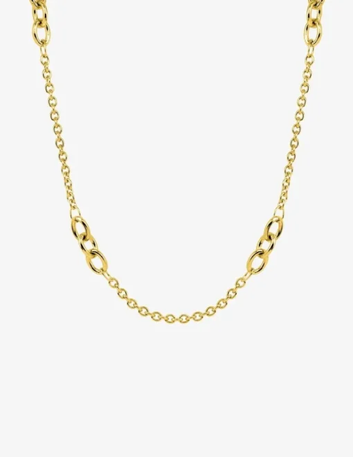 Collier maille forçat et acier doré SO OR