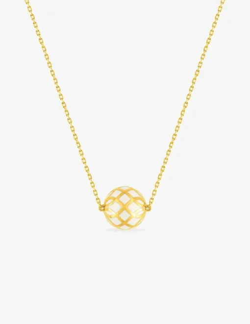 Collier Mélodie Or jaune 375‰ et laque ivoire SO OR