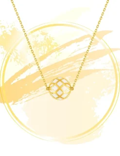 Collier Mélodie Or jaune 375‰ et laque ivoire SO OR