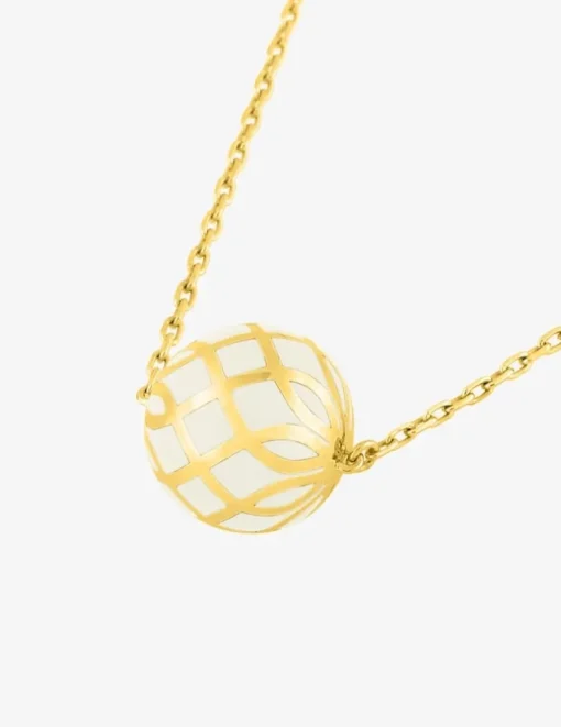 Collier Mélodie Or jaune 375‰ et laque ivoire SO OR