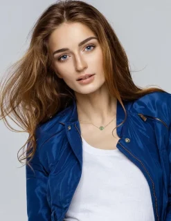 Collier Mélodie Or jaune 375‰ et laque verte aqua SO OR