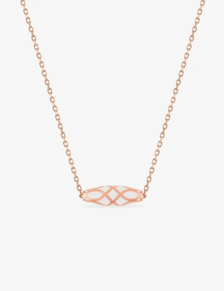 Collier Mélodie Or rose 375‰ et laque ivoire SO OR