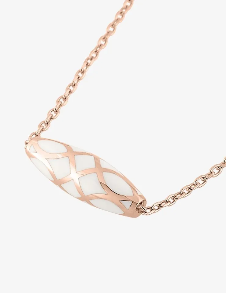 Collier Mélodie Or rose 375‰ et laque ivoire SO OR