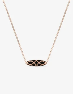 Collier Mélodie Or rose 375‰ et laque noir de Jais SO OR