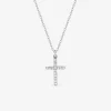 Collier motif croix en argent 925 ‰ rhodié et oxydes de zirconium SO OR
