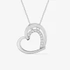 Collier motif cœur en argent 925 ‰ rhodié et oxydes de zirconium SO OR