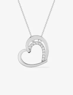 Collier motif cœur en argent 925 ‰ rhodié et oxydes de zirconium SO OR