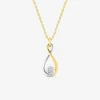 Collier motif fantaisie bicolore plaqué or, rhodium et oxyde de zirconium SO OR