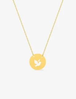 Collier motif hirondelle or jaune 375 ‰ SO OR